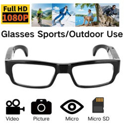Black Smart Glasses With 128GB TF Card Support,Motion Sensor, Sports Outdoor Journey Sunglasses