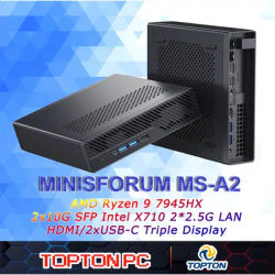 MINISFORUM MS-A2 Mini PC AMD Ryzen 9 9955HX 7940HX 2x10G SFP Intel X710 2*2.5G LAN 3*NVMe Windows 11 Workstation Gaming Computer