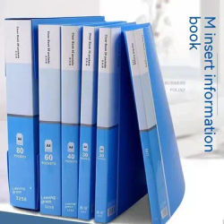 30/40/60/80/100 Pages A4 File Folder Large Capacity Data Book Document Storage Filing Products Insert Test Paper Booklet