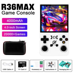 R36Max Retro Open Source Game Players 4.0Inch IPS Screen Linux System Portable Pocket Handheld Video Gaming Consoles 64GB/128GB