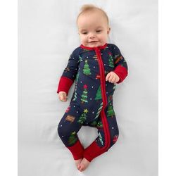Navy Tree Traffic Zippy - Newborn