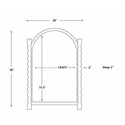Mecerreyes 36"H x 24"W x 2"D Black Accent Mirror - Boutique Rugs