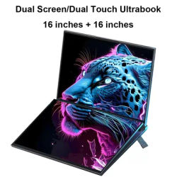 GLF-S1 16+16 inch Big Dual Screen Laptop Intel i7-1360P Win 11 2*DDR4 MAX 64GB M.2 2280 2TB WIFI Double Screen Laptop Computer