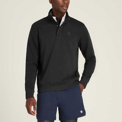 Wilson Tennis Club 1/2 Zip Mock Sweatshirt Men's Tennis Apparel Black