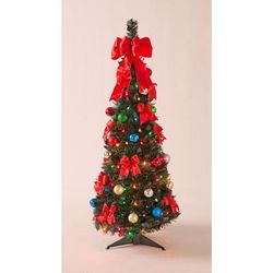Fully Decorated Pre-Lit 4 Pop-Up Christmas Tree by BrylaneHome in Multi Color Lights