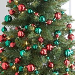 6 ft Beaded Garland by BrylaneHome in Red Green