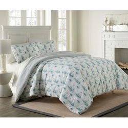 Reversible Micro Flannel® Sherpa 3-Pc. Comforter Set by BrylaneHome in Watercolor Pine (Size FL/QUE)