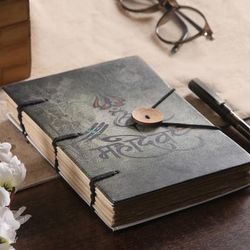 'Folk Art-Inspired 72-Page Handmade Paper Journal from India'