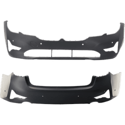 Replacement Bumper Cover Primed, Front & Rear, 1-year unlimited-mileage warranty SET-RB01030110P-D