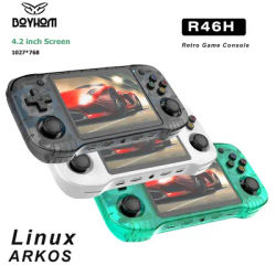 BOYHOM R46H NEW 4.2inch IPS HD SCREEN Retro Game Console 1024 * 768 ARKOS Linux Portable Pocket Player Video Gaming gift 128G