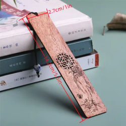 Wooden Mahogany Bookmark Hollow Window Bookmarks Blossom Plum Orchid Bamboo Chrysanthemum Lettering Carving