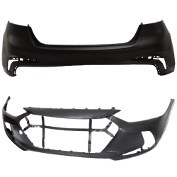 Replacement Bumper Cover Primed, Front & Rear, 1-year unlimited-mileage warranty SET-RH01030034P