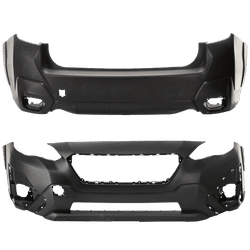 Replacement Bumper Cover Primed, Front & Rear, 1-year unlimited-mileage warranty SET-RS01030021P-B