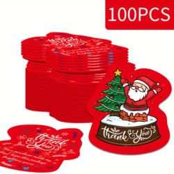 100 Pcs Thank You Cards for Small Business – Christmas Bulk Packaging Supplies for Customer Appreciation & Support Notes