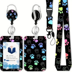 Dog claw badge clip with retractable reel and detachable lanyard, retractable heavy badge reel, ID clip with detachable lanyard,