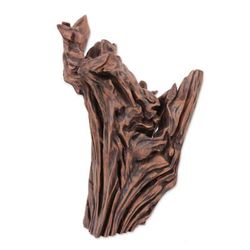 Jungle Wave,'Wavy Sal Driftwood Sculpture by an Indian Artist'