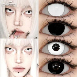 EYESHARE 1 Pair Cosplay Color Contact lenses for Eyes Black Eye Lenses Anime White Lenses Cosmetics Makeup Halloween Pupils Lens