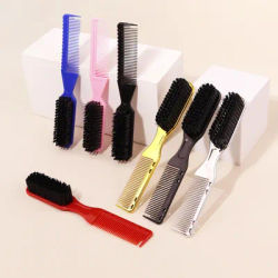 Double headed hair comb brush beard styling brush professional cleaning brush hair accessories For Hair Accessories