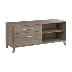 Workpro Motiva 60"w Low Storage Cabinet With Drawers And Shelves, Modern Hickory, Installation Included