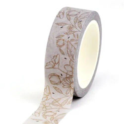 NEW 1X 10M Decorative Light Color Silhouette Flowers Washi Tape for Scrapbooking Planner Adhesive Masking Tape Kawaii Papeleria