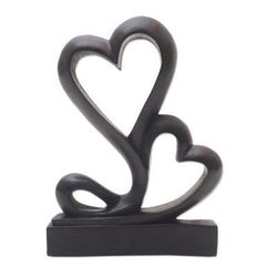 Love Grows,'Suar Wood Heart Sculpture from Bali'