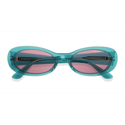 Female s oval Transparent Torquoise Acetate Prescription sunglasses - Eyebuydirect s Vogue Eyewear VO5582S