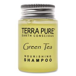 Diversified Hospitality Solutions Terra Pure Shampoo Jam Jar, Green Tea Lemongrass Scent, 1 oz Jar, 300/Carton (DHS007460)