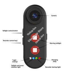 ABWY-Bike Camera 1080P HD With Tail Light 150 Degree Wide Angle Phone Interface Bicycle Rear View Radar Camera
