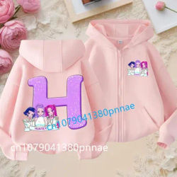 Hots Kid Girl Boy Sweatshirt Zipper Hoody Baby Casual Tops Funny Zip Up Sweatshirts Kpop Demon Hunters Hoodie Children Clothes