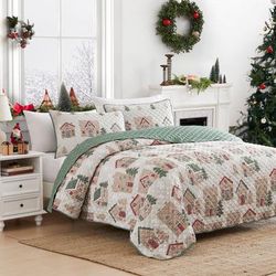 Avanti Linens Christmas Quilts by BrylaneHome in Gingerbread (Size FL/QUE)