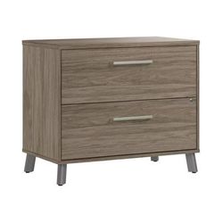 Workpro Motiva 36"w 2-Drawer Lateral File Cabinet, Modern Hickory, Installation Included