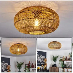 40CM lampe suspendue en rotin Mini lustre en rotin tissé à la main Boho lampe suspendue en osier pour salle à manger salon cuisine île