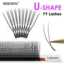 SEEDEW U Shape YY Eyelash Extension C D Curl 8-15mm Volume Fan False Eyelashes Natural WispyU Lash