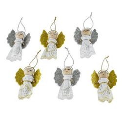 Lacy Angels,'Handmade Angel Ornaments from Guatemala (Set of 6)'