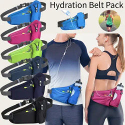 Running Waist Bags Water Bottle Holder Hydration Belt Bag Cell Phone Jogging Cycling Bag For Men Women Sports Fanny Pack Gym Run