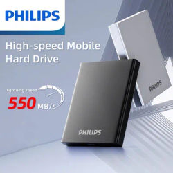 PHILIPS Portable SSD, 1TB External Solid State Drive, Speeds Up to 550MB/s, USB 3.2 Gen 2, Reliable Storage for Gaming, Students