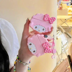 Kawaii Bow My Melody Piano per AirPods Pro Custodia protettiva in silicone Nuove ragazze Simpatico cartone animato AirPods4 Custodia per auricolare Bluetooth Apple
