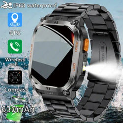 L'ultimo smartwatch GPS viene fornito con una grande batteria da 630 mAh, bussola per orologi sportivi all'aria aperta, chiamata Bluetooth Smartwatch da uomo da 2.01".
