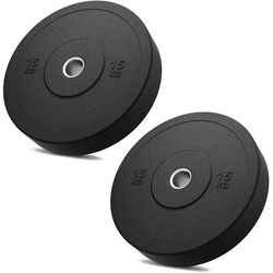 FFitness 2 Dischi Gommati da 15 kg per Bilanciere Olimpionico Foro 51m