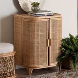 Yanka Bohemian Natural Rattan Storage Cabinet by Bali & Pari in Natural (Size OS)