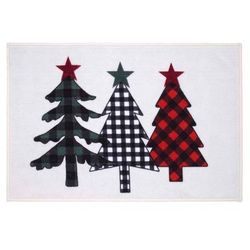 Holiday Bath Mat by BrylaneHome in Plaid Trees