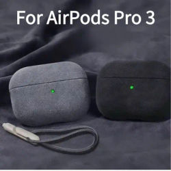 Custodia in pelle scamosciata per AirPods Pro 3 Custodia protettiva di lusso Copertura completa Anti-goccia Antigraffio Accessori per auricolari Bluetooth