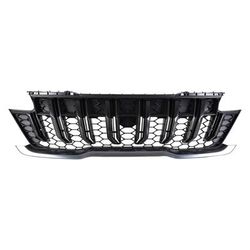 JC Whitney Grille Assembly Plastic Textured Dark Gray Shell with Chrome Insert Grille, 1-year unlimited-mileage warranty GK07010002