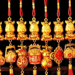 Ornement mural décoratif de l'année du cheval 2026, pendentif plante verte de pendaison de crémaillère porte-bonheur, cadeau