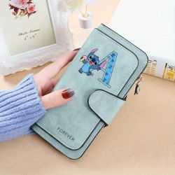 Disney Stitch Women Long Wallet Female Purses Coin Purse Card Holder Wallets High Quality Pu Clutch Luxury Money Phone Bag Gift