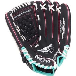 Rawlings Sure Catch 12" Basket Web Softball Glove - Left Hand Throw Black/Pink/Mint