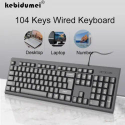 USB Wired Keyboard 104 Keys Standard Keyboard Laptop Gaming Keyboard Membrane Keyboard Ergonomic keyboard For PC Windows Mac OS