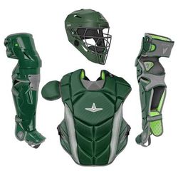 All Star MVP-Pro NOCSAE Certified Intermediate Baseball Catcher's Set Dark Green/Graphite