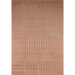 Tappeto a pelo corto con motivo geometrico - mocca - 160x230 cm