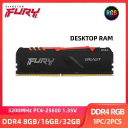 Kingston FURY RGB RAM DDR4 8GB 16GB 32GB 3200MHz DIMM XMP Memoria Ram 288 pin 1.2V for Desktop